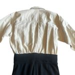 Seattle Gear Linen Cotton Jumpsuit Vintage 80s Retro Zip Down Size Large Women's Tan Photo 10