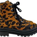 Schutz New!  Maylova Leopard Lug Sole Combat Boot Photo 0