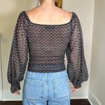 Anthropologie  Rouen Smocked Sheer Balloon Sleeve Top Size XS Photo 1