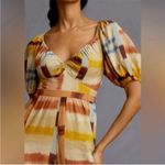 Anthropologie  Ranna Gill Tie Back Puff Sleeve Linen Blend Jumpsuit NEW Photo 3