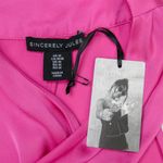 Sincerely Jules Hot Pink Satin Halter Top Wrap Neck Sleeveless Blouse Medium Photo 3