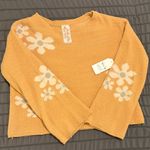 Sadie & Sage Mustard Sweater Floral Design women’s small Anthropologie Revolve Yellow Photo 1