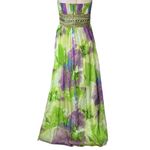 Camille La Vie  Silk Watercolor Strapless Maxi Dress Photo 5