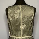 Julian Taylor Silver & Black Netting w/ Sewed Flowers A-Line & High Low Size 10 Photo 6