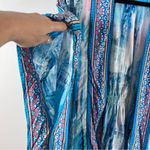 Tolani ‎ blue bohemian art to wear printed kimono women’s size L Photo 5