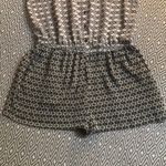 ZARA Ruffle Sheer Geo Print Button Romper Jumpsuit Large Contrast Kaleidoscope Photo 5