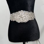 Silver Crystal Bridal Sash Belt Photo 0
