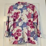 JM Collection  100% Linen Women’s Floral Button Down Size 16 Photo 2