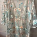 Shoreline “ Sheer Mesh Floral Embroidered Duster Cover-Up S/M” Photo 2