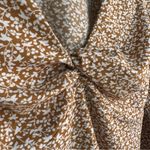 Abercrombie & Fitch Long Sleeve Twist Front Blouse in Light Brown Size Small Photo 3