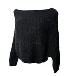 Debut  Black Fuzzy Eyelash Off The Shoulder Sweater Photo 2