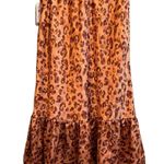 Forgotten Grace Skirt Womens Size Large Animal Print Ruffle Hem Midi Photo 1