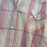 Wrangler Pink And White Plaid Pearl Snap Short Sleeve Button Down Size XL Photo 3