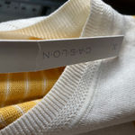 Caslon  Yellow White Stripe Tunic Sweater‎ Size S Lightweight Long Sleeve New Photo 1