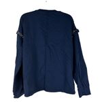 Q&A Q + A Los Angeles Navy Long Sleeve Top W/ Beaded Fringe Detail M Photo 2