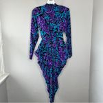 Vintage Black Blue Purple Floral Garden Rose Ruched Dress Size undefined Photo 8