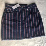 American Eagle New mini denim skirt, stripes pattern, size 0 Photo 2
