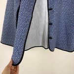 American Vintage Vintage 70s Vintage Cottagecore Quilted Jacket Navy Blue Floral Print Photo 4