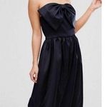 Asos satin navy formal bow front jumpsuit Blue Size 4P Photo 0