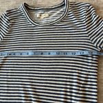 Madewell Women's Top Size XS Long Sleeve Linen Blend Tie Front Pullover Striped Photo 4