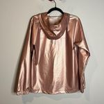 Calia Metallic Rose Gold Perforated Pullover Pink Size M Photo 5