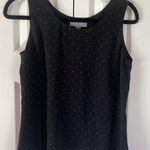 Kate Hill  Womens 8 Navy Polka‎ Dot Silk Sleevless Top Photo 0