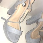 Wild Diva Baby Blue Suede Heels Photo 4