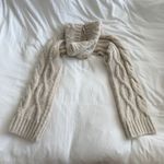 ZARA Ecru Hooded Cable Knit Arm Warmers Cream Size Small Photo 6