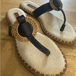 Nautica  Canvas Womens‎ Sandal Sz 7.5 Navy Braided Rope Strap Nautical Boating Photo 0