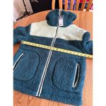 Universal Threads Universal Thread Womens Sherpa Fleece Jacket XS Zip-Up Two-Tone Green & Teal NWT Photo 8