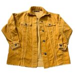 ZARA XS Corduroy Shacket Gold Yellow Frayed Hem Overshirt Photo 0