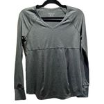 Ingrid & Isabel Maternity V Neck Athletic Long Sleeve Shirt Top Size Medium Gray Photo 0
