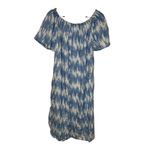 Gap  Women's‎ Shirt Dress Off-shoulder Print Pullover Pocket Light Blue Sz.XS NWT Photo 7