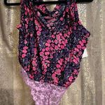 Free People Womens Bodysuit Bare It All Floral Print Lace Bottom Size Medium NWT Photo 2