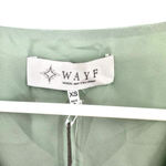 WAYF  size XS‎ new with tags green long sleeve crop blouse lace button up tie Photo 4