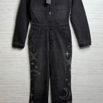 Free People  x Driftwood jumpsuit denim one piece onesie embroidered Large Photo 0