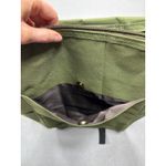 Living Traveling Share Green Canvas Backpack Bag Fold Over Top Zip Pockets Photo 8