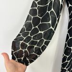 Banana Republic  Tall XS Black Animal Print Midi Dress Giraffe Mod Statement Boho Photo 3