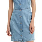 Levi's Womens Y2K Blue Jean Denim Sleeveless Mini Dress Small Blue 90s Western Photo 0