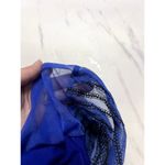 Sacada Blue Black Beaded Short Formal Dress with Sheer Sleeves and Embroidery Size 10 Photo 7