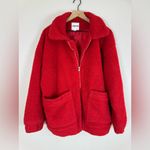 I am gia I. Am. Gia Pixie Oversized Teddy Coat Red size Medium Revolve $110 Photo 4