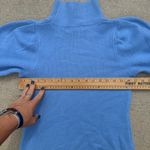Diane Von Furstenberg  Blue Puff Sleeve Wool Cashmere Turtleneck Sweater SMALL Photo 6