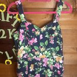 Old Navy  Linen Floral Wide Leg Jumpsuit Pant Romper Pockets Blue Large Photo 5