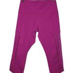 Lululemon Womens Athletica Hot Like Agn Magenta Pink Mesh Capri Leggings Size 8 Photo 0