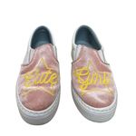 Chiara Ferragni‎ "baby pink" embroidered velvet pink slip on sneakers size 39 White Photo 1