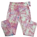 Zelos  Pastel Tie Dye Pink and Yellow Light Compression Crop Legging Med NWT Photo 1