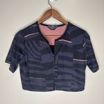 Adidas by Stella McCartney Climalite Zip Front Training Crop Tee Black Size M Photo 1