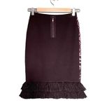 Anthropologie Sleeping on Snow Wool Fringe Sweater Skirt Black Purple Size XS Photo 1