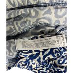 ZARA  Dress Womens L Geometric Ruffle Keyhole Tie Long Balloon Sleeve Blue White Photo 6