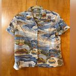 Liz Claiborne LizWear Shirt Top Vintage 90s Coastal California Santa Monica Pier Photo 0